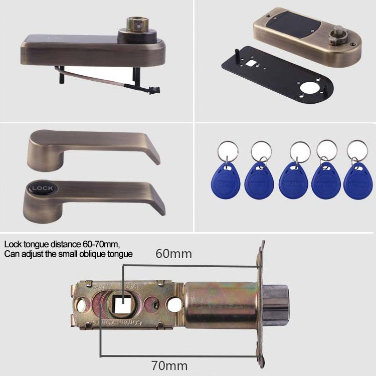 Contraseña + llave + tarjeta de Sensor aleación de Zinc cerradura de puerta electrónica de bronce rojo pantalla táctil cerradura de código electrónico, OS8818-JS, OS8818-QGT Bronze, OS8818-HGT Red Bronze