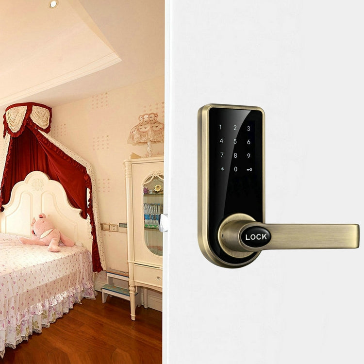 Contraseña + llave + tarjeta de Sensor aleación de Zinc cerradura de puerta electrónica de bronce rojo pantalla táctil cerradura de código electrónico, OS8818-JS, OS8818-QGT Bronze, OS8818-HGT Red Bronze