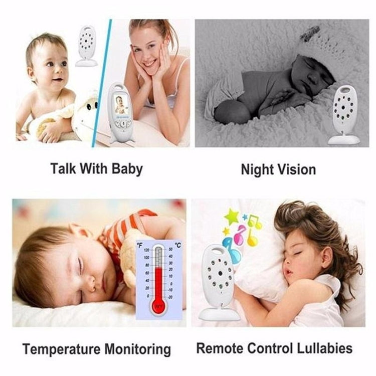 VB601 Monitor de bebé portátil sin complicaciones con pantalla LCD de 2,0 pulgadas, compatible con conversación bidireccional, visión nocturna, VB601