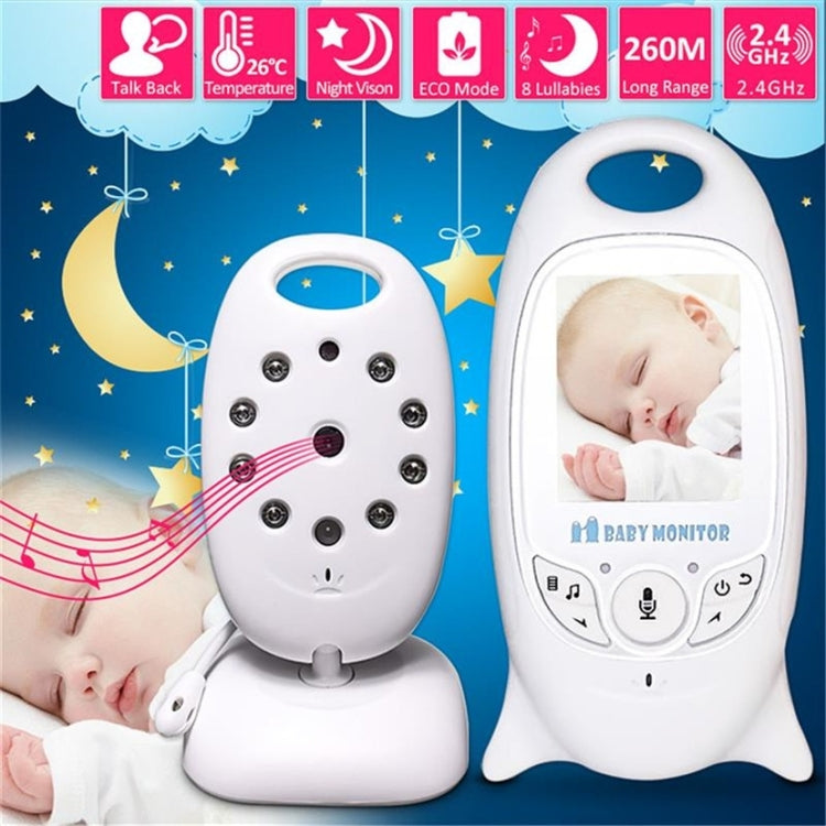 VB601 Monitor de bebé portátil sin complicaciones con pantalla LCD de 2,0 pulgadas, compatible con conversación bidireccional, visión nocturna, VB601