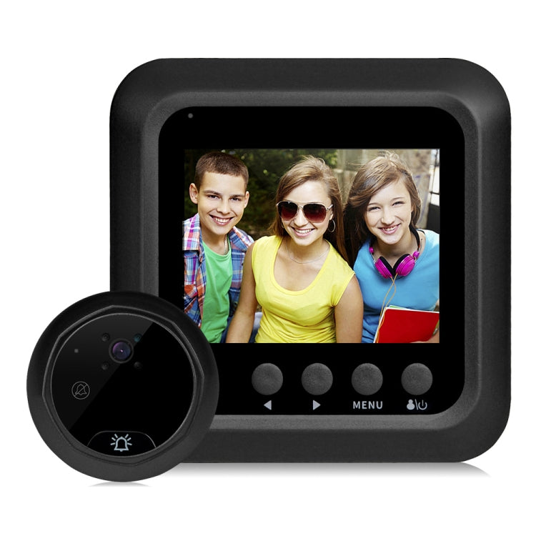 Danmini W5 Pantalla de 2.4 pulgadas Cámara de seguridad de 2.0MP Timbre con visor de mirilla sin molestias, compatible con tarjeta TF / Visión nocturna / Grabación de video, W5