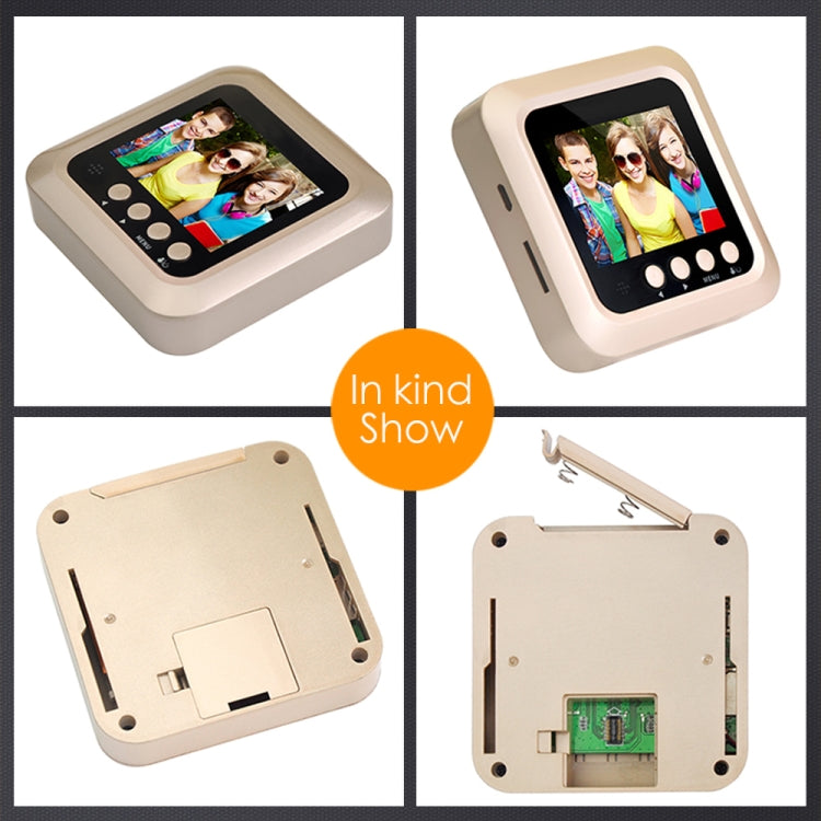 Danmini W5 Pantalla de 2.4 pulgadas Cámara de seguridad de 2.0MP Timbre con visor de mirilla sin molestias, compatible con tarjeta TF / Visión nocturna / Grabación de video, W5