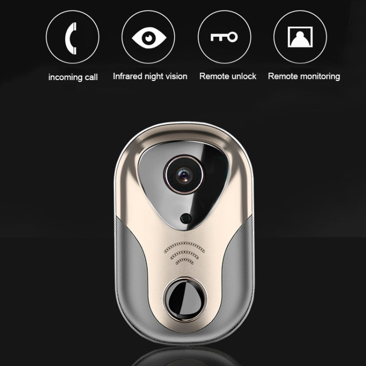 Timbre de intercomunicación HD de red 163Eye L1-NJ Smart Visual WIFI 1.3MP, compatible con tarjeta Micro SD y visión nocturna, 163Eye Gold, 163Eye