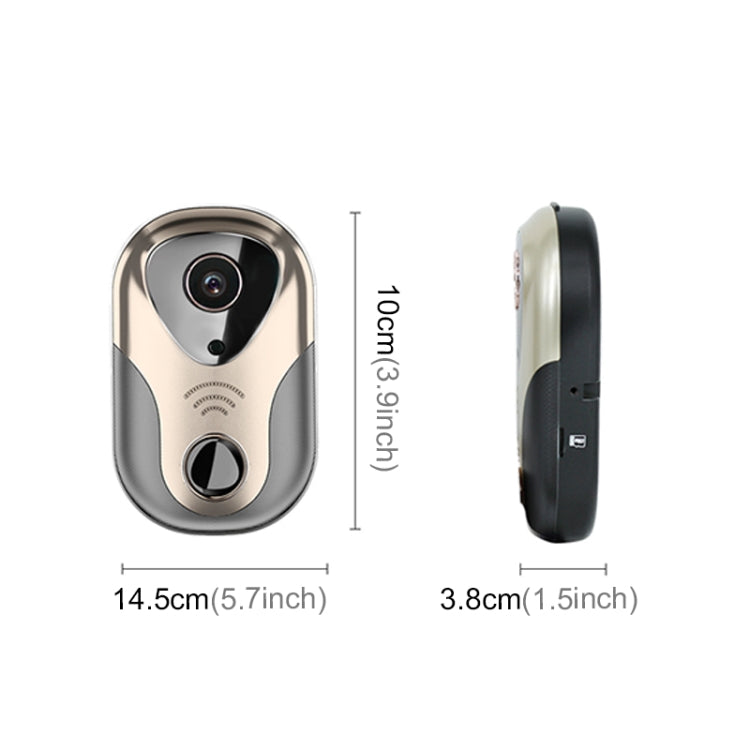 Timbre de intercomunicación HD de red 163Eye L1-NJ Smart Visual WIFI 1.3MP, compatible con tarjeta Micro SD y visión nocturna, 163Eye Gold, 163Eye