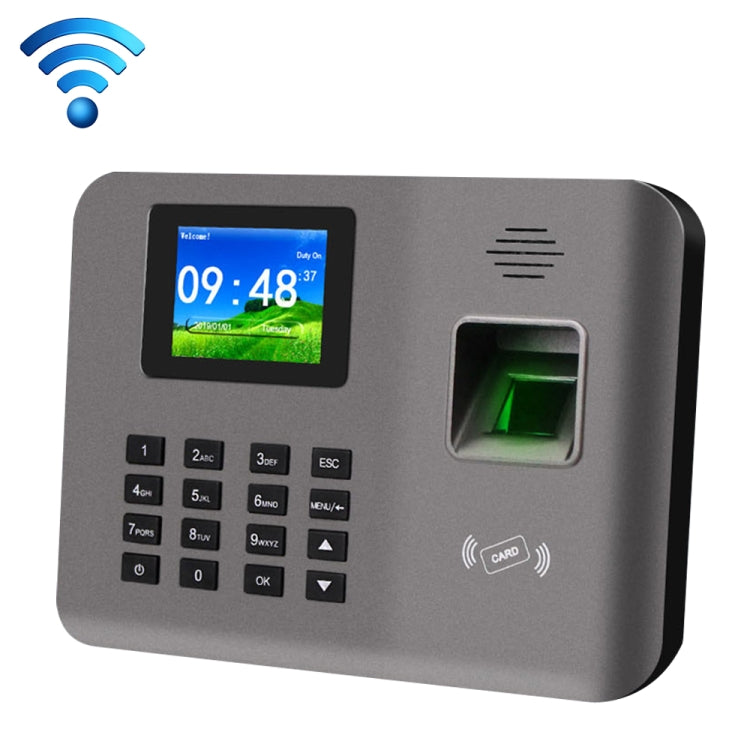 Asistencia de tiempo de huellas dactilares Realand AL325D con pantalla a color de 2,4 pulgadas, función de tarjeta de identificación, WiFi y batería, AL325D