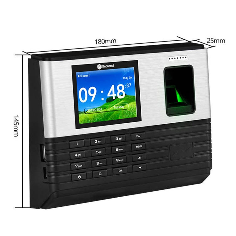 Asistencia de tiempo de huellas dactilares Realand AL355 con pantalla a color de 2,8 pulgadas, función de tarjeta de identificación y WiFi, AL355