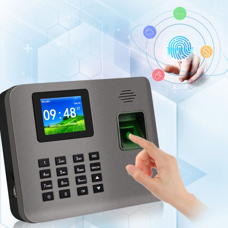 Asistencia de tiempo de huellas dactilares Realand AL321 con pantalla a color de 2,4 pulgadas y función de tarjeta de identificación, AL321