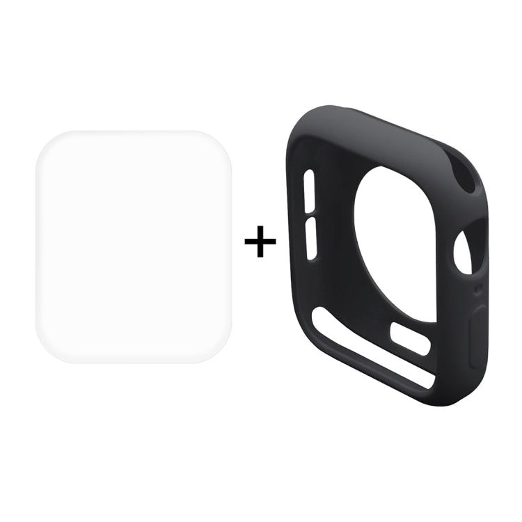 ENKAY Hat-Prince 2 en 1 Carcasa protectora semirrevestida de TPU + Protector de pantalla HD curvo con curvatura por calor PET de pantalla completa 3D para Apple Watch Series 5 y 4 de 40 mm, 40mm