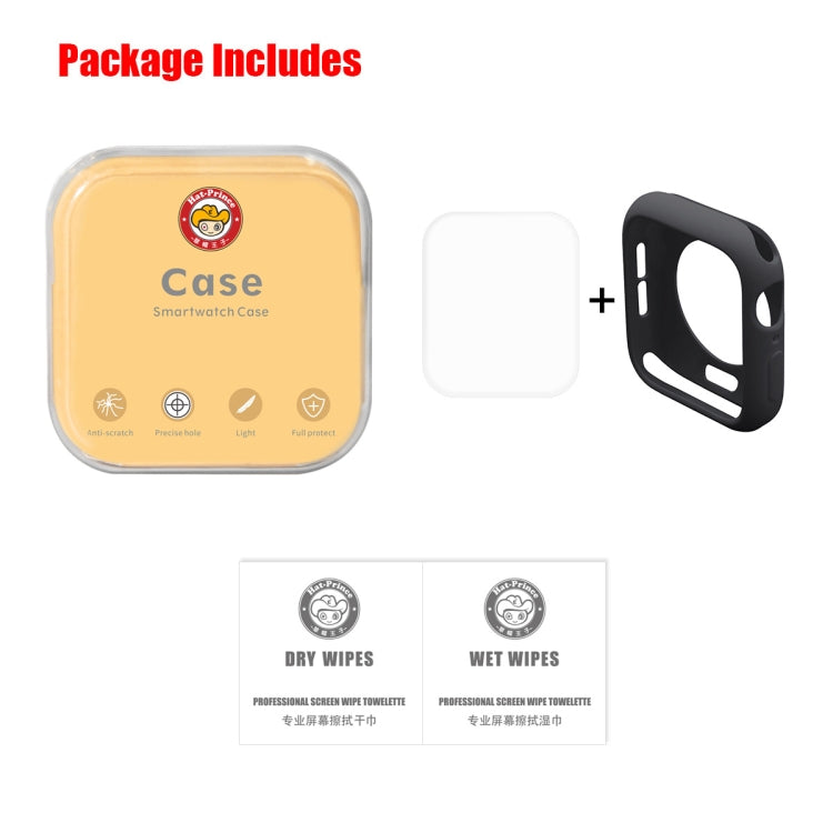 ENKAY Hat-Prince 2 en 1 Carcasa protectora semirrevestida de TPU + Protector de pantalla HD curvo con curvatura por calor PET de pantalla completa 3D para Apple Watch Series 5 y 4 de 40 mm, 40mm