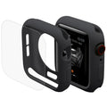 ENKAY Hat-Prince 2 en 1 Carcasa protectora semirrevestida de TPU + Protector de pantalla HD curvo con curvatura por calor PET de pantalla completa 3D para Apple Watch Series 5 y 4 de 44 mm, For Apple Watch Series 6 / 5 / 4 / Watch SE 44mm