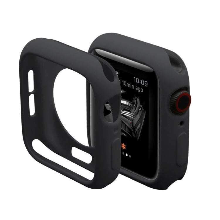 ENKAY Hat-Prince 2 en 1 Carcasa protectora semirrevestida de TPU + Protector de pantalla HD curvo con curvatura por calor PET de pantalla completa 3D para Apple Watch Series 5 y 4 de 44 mm, For Apple Watch Series 6 / 5 / 4 / Watch SE 44mm