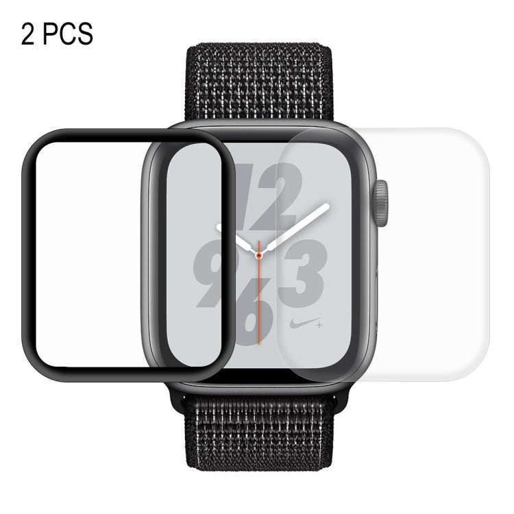 2 PCS ENKAY Hat-Prince 3D Pantalla completa PET + 3D Pantalla completa Galvanoplastia PET Curvo Heat Bending HD Protector de pantalla para Apple Watch Series 4 44 mm, For Apple Watch Series 6 / 5 / 4 / Watch SE 44mm