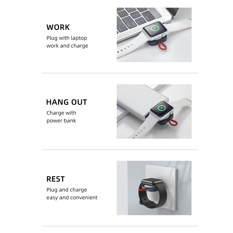 Cargador inalámbrico magnético portátil ROCK W26 para Apple Watch, W26 USB Interface