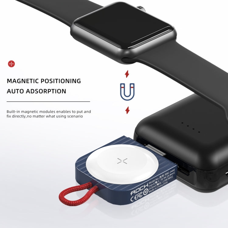 Cargador inalámbrico magnético portátil ROCK W26 para Apple Watch, W26 USB Interface