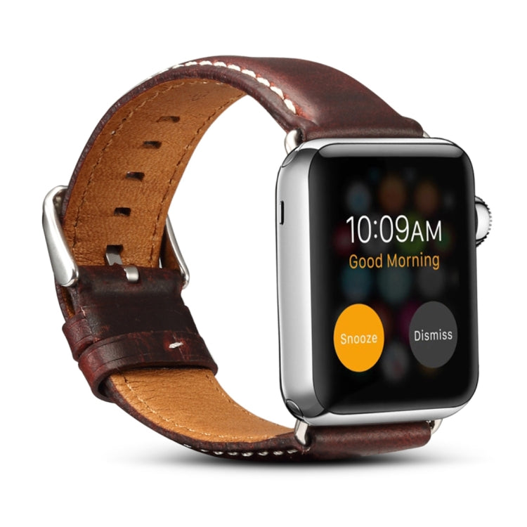 Denior Correa de reloj retro de cera de aceite para Apple Watch Series 7 45 mm / 6 y SE y 5 y 4 44 mm / 3 y 2 y 1 42 mm