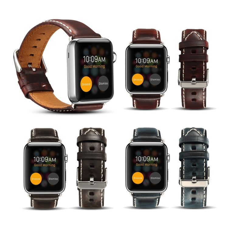 Denior Correa de reloj retro de cera de aceite para Apple Watch Series 7 45 mm / 6 y SE y 5 y 4 44 mm / 3 y 2 y 1 42 mm