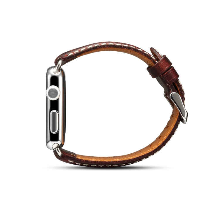 Denior Correa de reloj retro de cera de aceite para Apple Watch Series 8 y 7 41 mm / SE 2 y 6 y SE y 5 y 4 40 mm / 3 y 2 y 1 38 mm