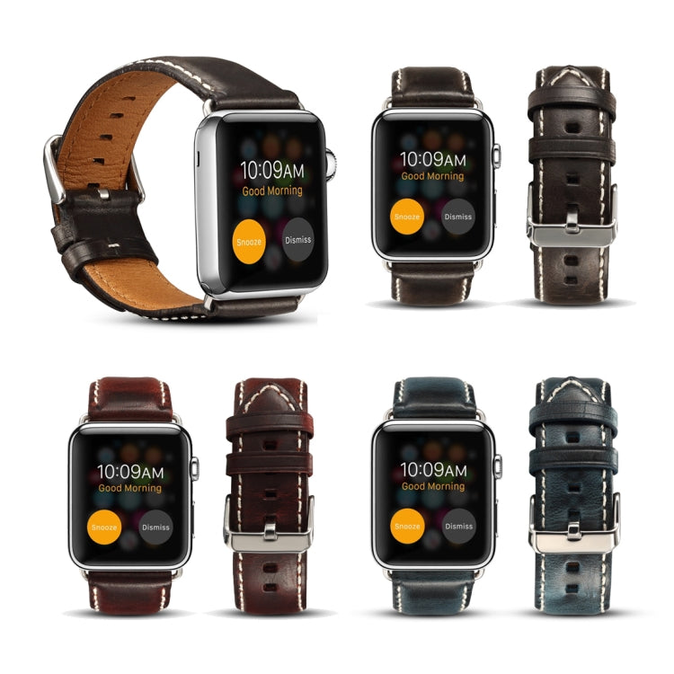 Denior Correa de reloj retro de cera de aceite para Apple Watch Series 8 y 7 41 mm / SE 2 y 6 y SE y 5 y 4 40 mm / 3 y 2 y 1 38 mm