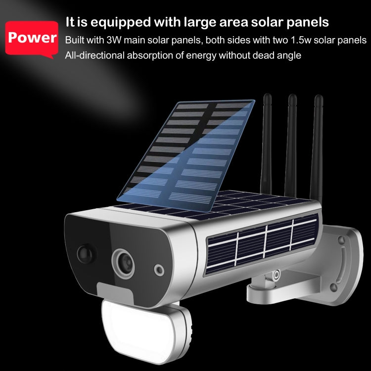 T8 1080P Full HD Batería solar Ultra baja potencia Sonido Luz Alarma Cámara de red, Soporte Detección de movimiento, Visión nocturna, Audio bidireccional, Tarjeta TF, T8