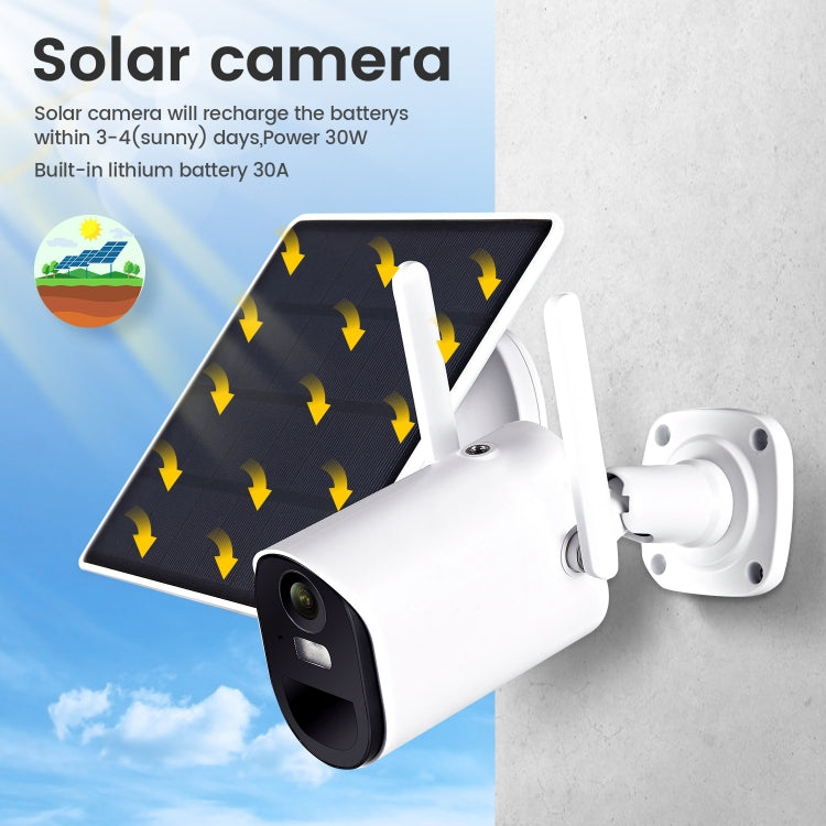 Cámara WiFi con energía solar T20 1080P Full HD, compatible con detección de movimiento, visión nocturna, audio bidireccional, tarjeta TF, WiFi