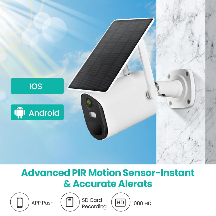 Cámara con energía solar T20 1080P Full HD 4G (versión UE), compatible con sensor infrarrojo del cuerpo humano PIR, visión nocturna, audio bidireccional, tarjeta TF, 4G (EU Version)