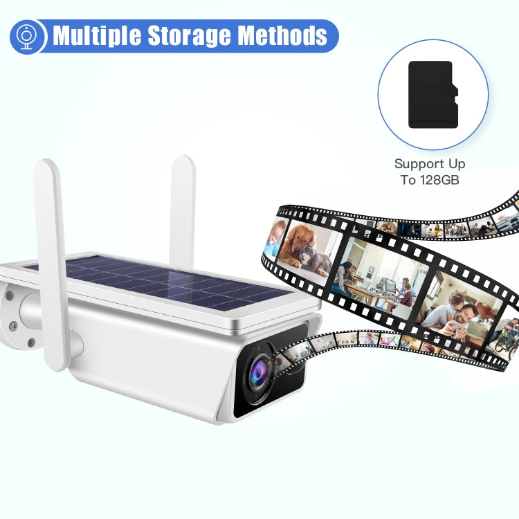 T13-2 1080P HD Cámara de seguridad WiFi de 2,4 GHz con energía solar y batería, compatible con detección de movimiento, visión nocturna, audio bidireccional, tarjeta TF, T13-2 with Battery