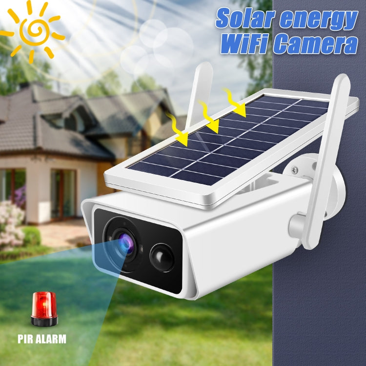T13-2 1080P HD Cámara de seguridad WiFi de 2,4 GHz con energía solar y batería, compatible con detección de movimiento, visión nocturna, audio bidireccional, tarjeta TF, T13-2 with Battery