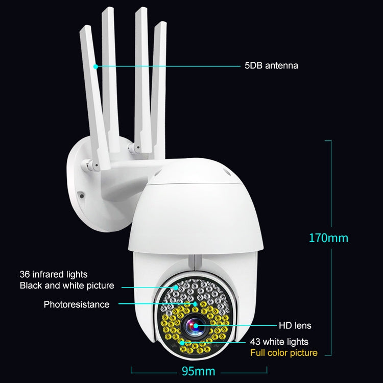 Cámara de vigilancia de alta definición QX38 1080P WiFi cámara domo para exteriores, compatible con visión nocturna y detección de movimiento y voz bidireccional, QX38