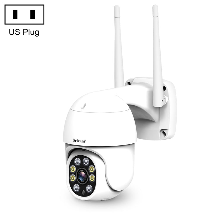 Cámara PTZ para exteriores Sricam SP028 1080P HD, compatible con audio bidireccional / detección de movimiento / detección de humanoides / visión nocturna en color / tarjeta TF, enchufe de EE. UU., SP028 AU Plug, SP028 EU Plug, SP028 UK Plug           ...