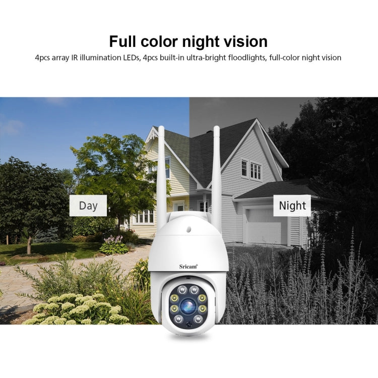 Cámara PTZ para exteriores Sricam SP028 1080P HD, compatible con audio bidireccional / detección de movimiento / detección de humanoides / visión nocturna en color / tarjeta TF, enchufe de EE. UU., SP028 AU Plug, SP028 EU Plug, SP028 UK Plug           ...