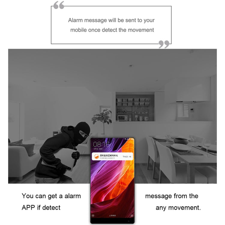 CAMSOY C9 HD 1280 x 720P Cámara de vigilancia inteligente portátil WiFi inalámbrica gran angular de 70 grados, compatible con visión derecha infrarroja y detección de movimiento Alarma y grabación en bucle y captura temporizada, C9