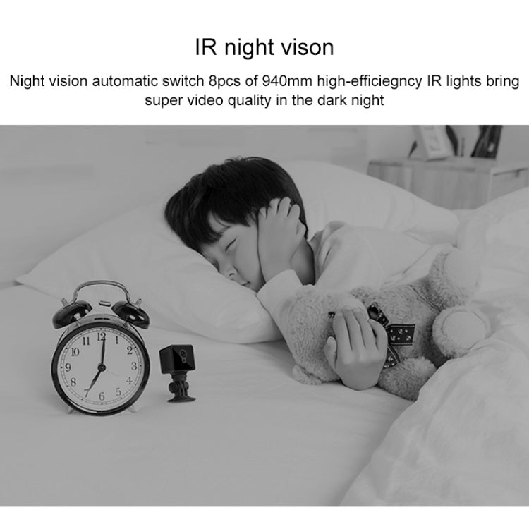 CAMSOY S8 HD 1280 x 720P Cámara de vigilancia inteligente WiFi inalámbrica gran angular de 140 grados, compatible con visión derecha automática fotosensible, detección de movimiento y grabación en bucle, S8
