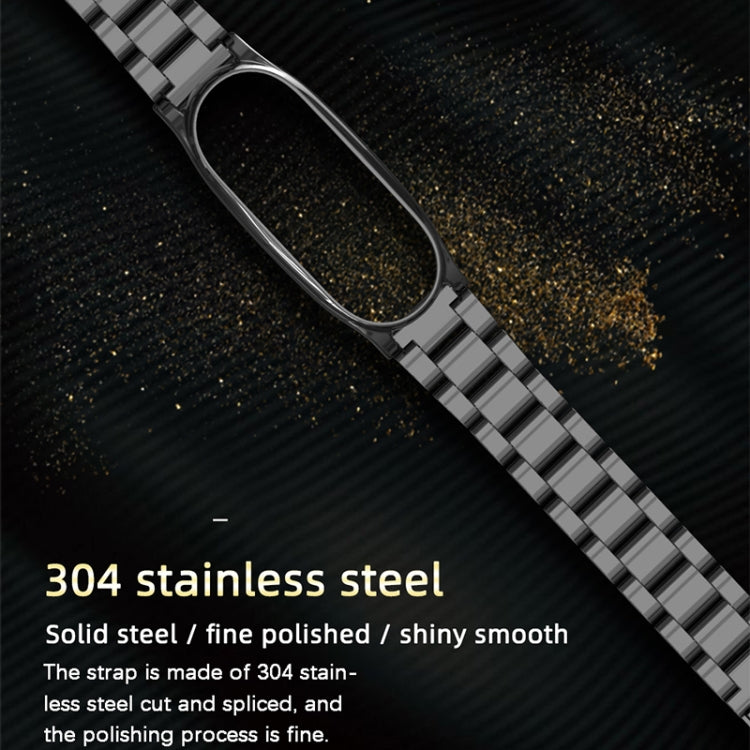 Mijobs Correa de reloj de metal de acero inoxidable para Xiaomi Mi Band 3, 4, 5 y 6