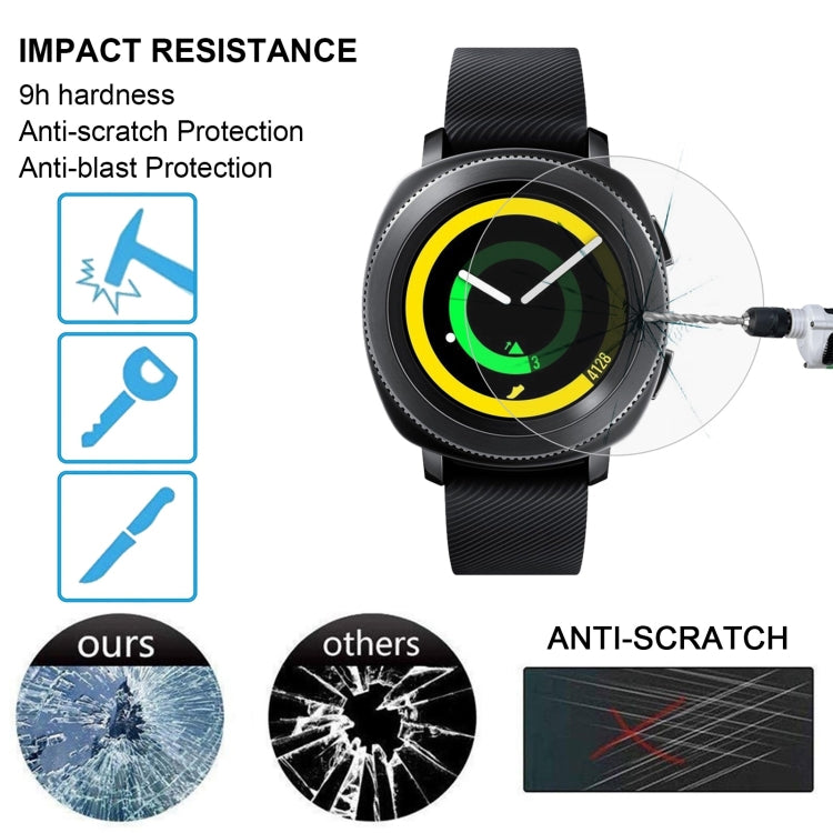 ENKAY Hat-Prince para Samsung Gear Sport Smart Watch 0,2 mm 9H Dureza superficial 2.15D Película de pantalla de vidrio templado a prueba de explosiones, For  Samsung Gear Sport