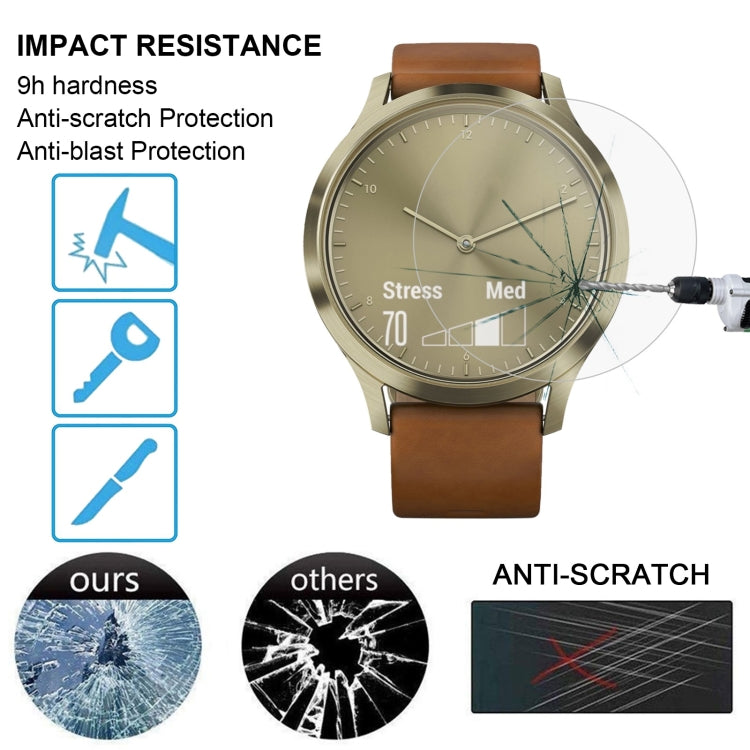 ENKAY Hat-Prince para reloj inteligente Garmin Vivomove HR 0,2mm 9H dureza superficial 2.15D película de pantalla de vidrio templado a prueba de explosiones