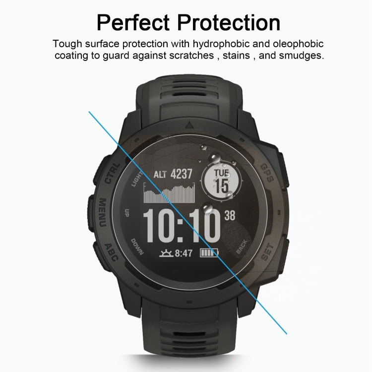 2 PCS ENKAY Hat-Prince 0.2mm 9H 2.15D Película de vidrio templado con borde curvo para reloj deportivo inteligente Garmin Instinct, 2 PCS Garmin Instinct