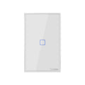 Sonoff T2 Touch Interruptor de pared con panel de vidrio templado de 120 mm Interruptor táctil para luz de hogar inteligente, compatible con Alexa y Google Home, CA 100 V-240 V, enchufe de EE. UU., 120mm/ 1 US Plug