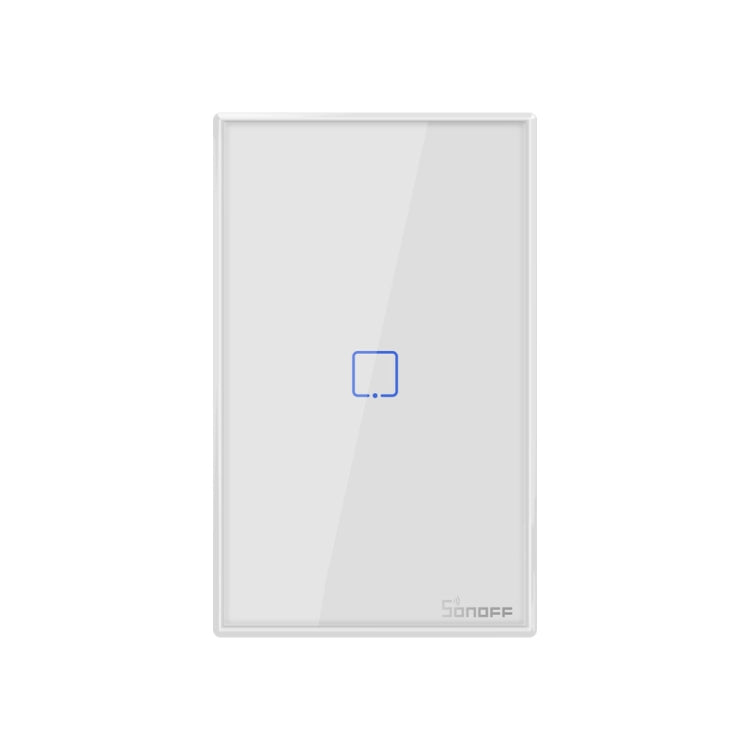 Sonoff T2 Touch Interruptor de pared con panel de vidrio templado de 120 mm Interruptor táctil para luz de hogar inteligente, compatible con Alexa y Google Home, CA 100 V-240 V, enchufe de EE. UU., 120mm/ 1 US Plug