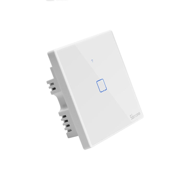 Sonoff T2 Touch Interruptor de pared con panel de vidrio templado de 86 mm Interruptor táctil para luz de hogar inteligente, compatible con Alexa y Google Home, CA 100 V-240 V, enchufe del Reino Unido, 86mm/ 1 UK Plug