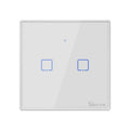 Sonoff T2 Touch Interruptor de pared con panel de vidrio templado de 86 mm Interruptor táctil para luz de hogar inteligente, compatible con Alexa y Google Home, CA 100 V-240 V, enchufe del Reino Unido, 86mm/ 2 UK Plug