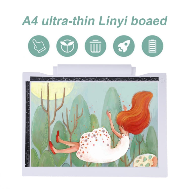 A4-19 6.5W Tres niveles de brillo Regulable A4 LED Dibujo Sketchpad Light Pad con cable USB