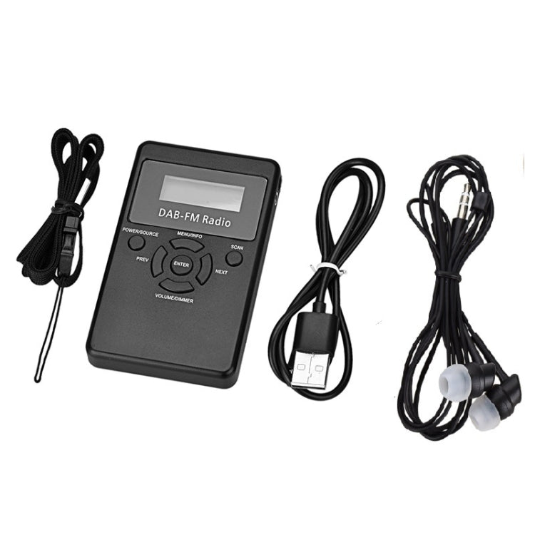 HRD-101 Mini radio digital portátil DAB+FM con cordón y auriculares
