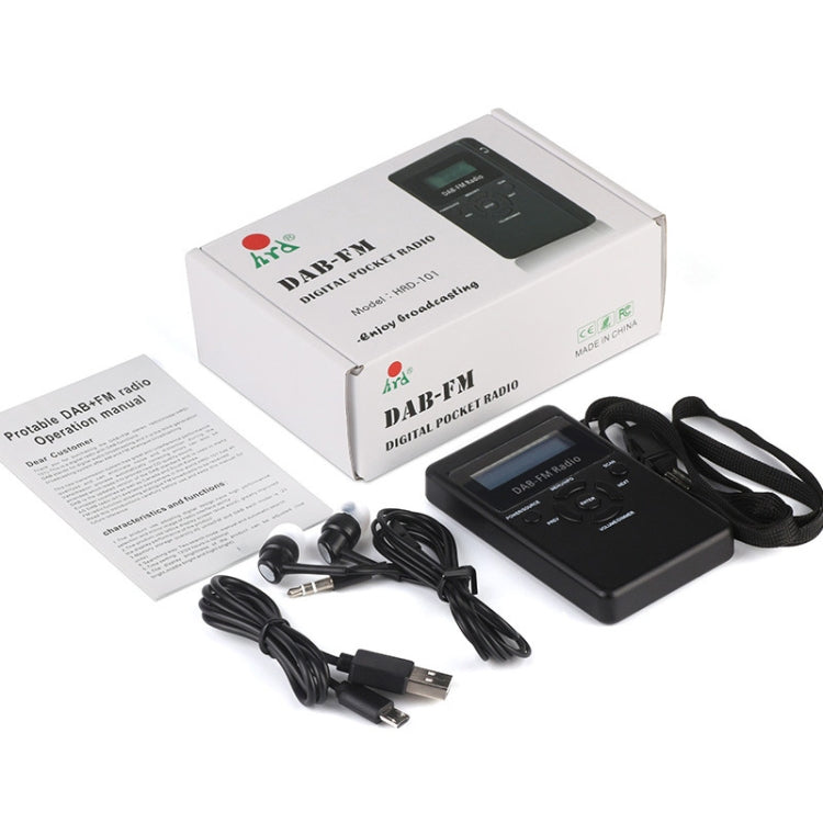 HRD-101 Mini radio digital portátil DAB+FM con cordón y auriculares