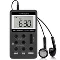 HRD-103 Radio portátil de dos bandas FM + AM con cordón y auriculares