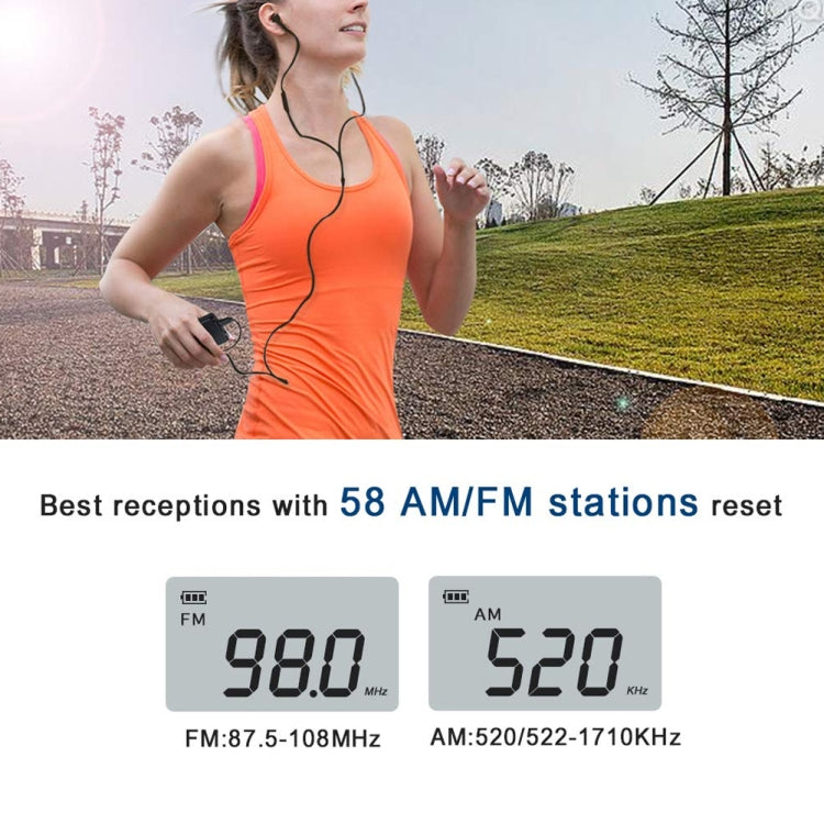 HRD-103 Radio portátil de dos bandas FM + AM con cordón y auriculares