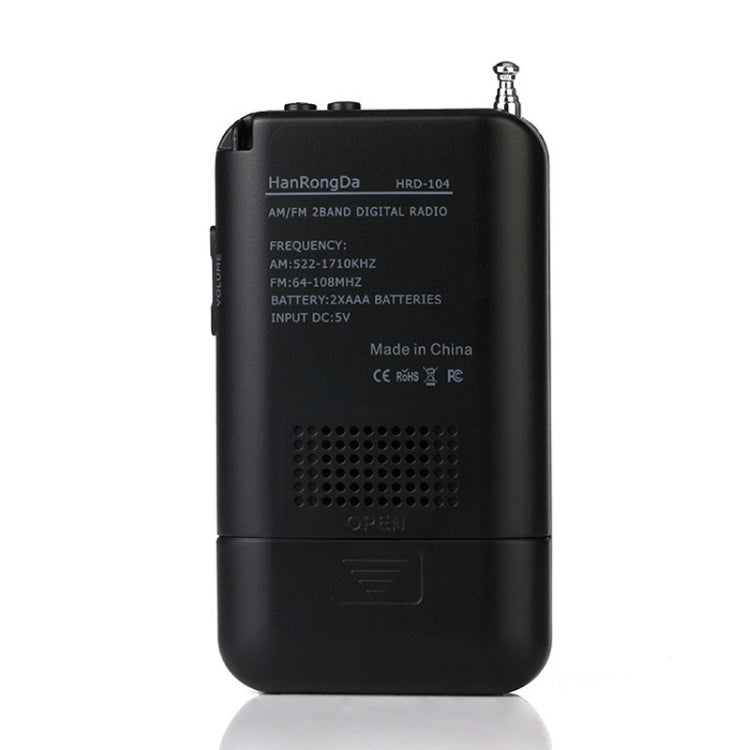 HRD-104 Mini Radio Portátil FM + AM de Dos Bandas con Altavoz