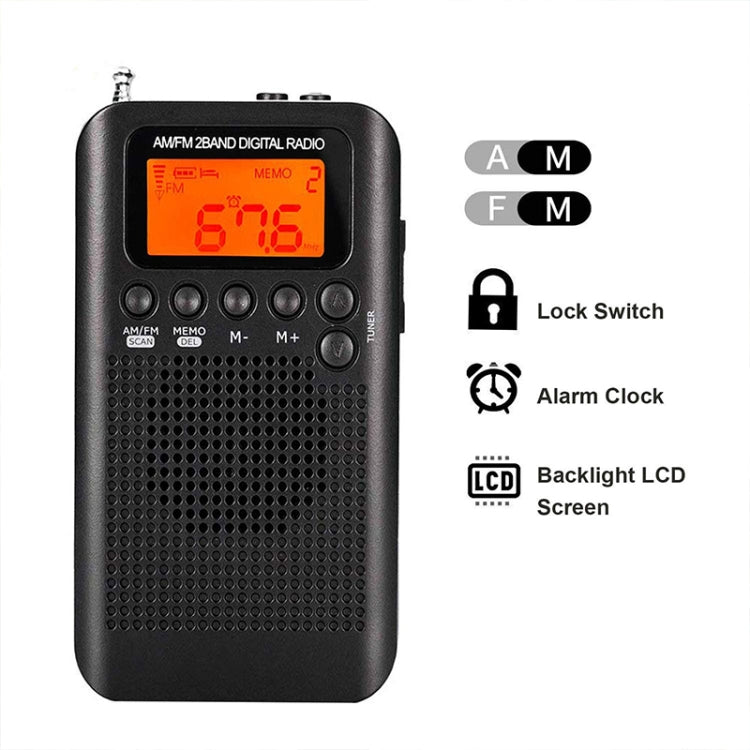 HRD-104 Mini Radio Portátil FM + AM de Dos Bandas con Altavoz
