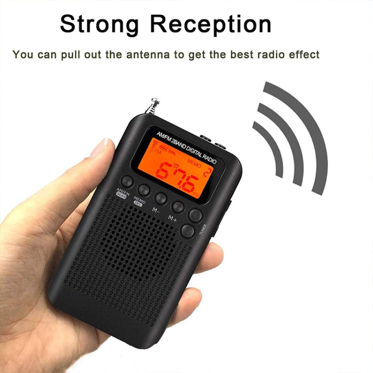 HRD-104 Mini Radio Portátil FM + AM de Dos Bandas con Altavoz