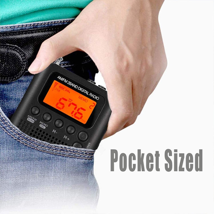 HRD-104 Mini Radio Portátil FM + AM de Dos Bandas con Altavoz