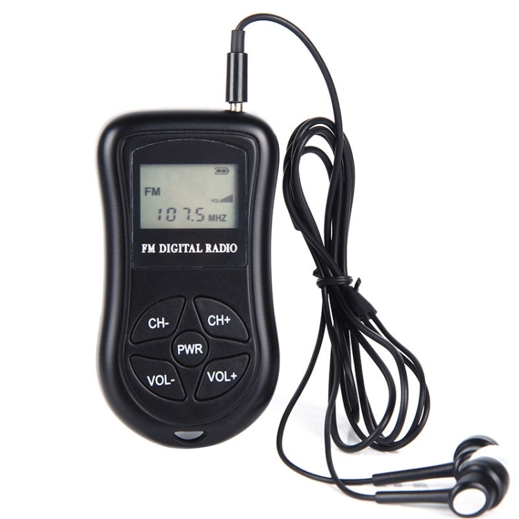 HRD-107 DSP Radio FM estéreo portátil con pantalla digital y auriculares